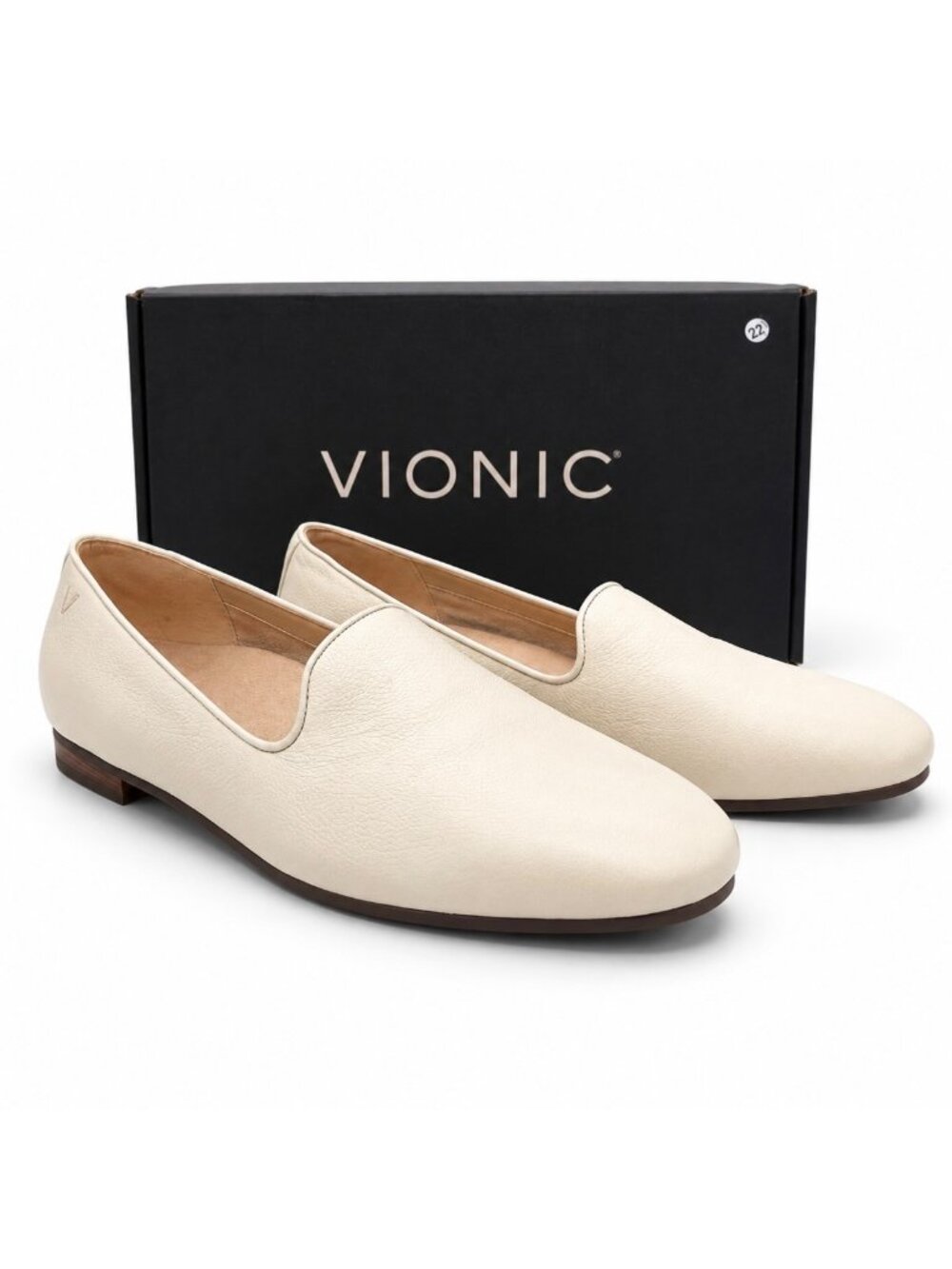 Vionic Willa 2.0 Cream Leather Loafer Flats Womens 9.5 Arch Support APMA
